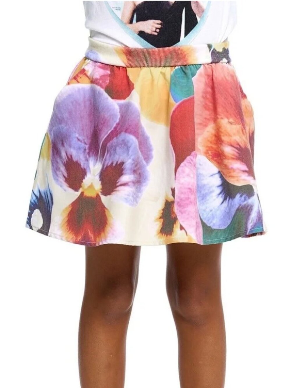 NWT Chaser Sunsburst Floral Girls Print Twirl Skirt Elastic Waist Summer 10